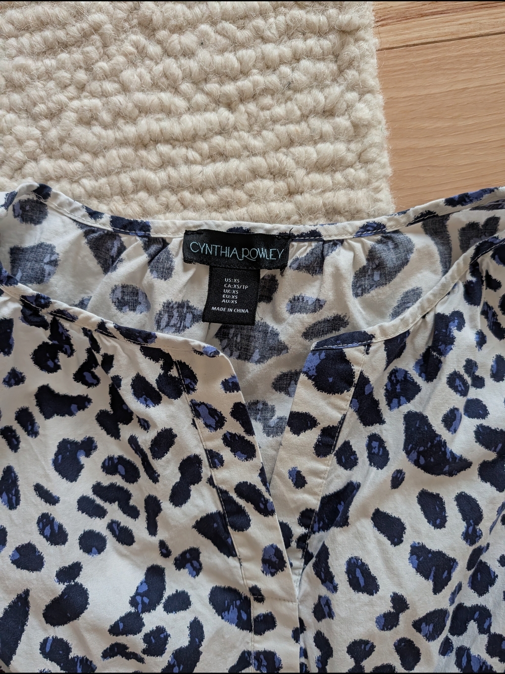 Cynthia Rowley White and Navy Animal-Print Tiered Maxi Dress - Picture 2 of 2
